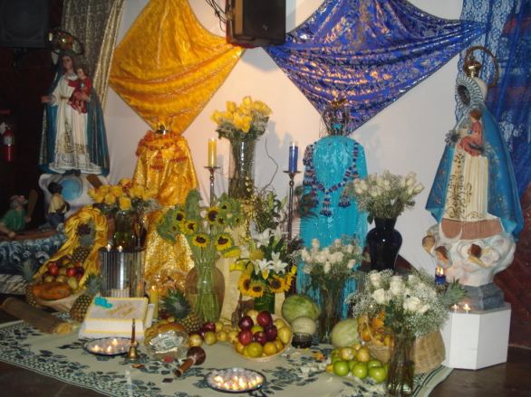 Santería syncretism, where African deities are 'replaced' by Christian 'Saints'